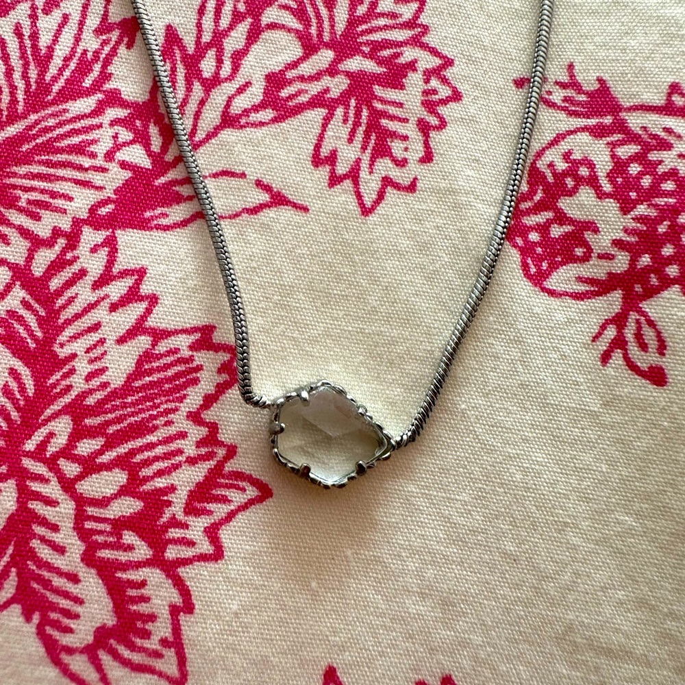 Kendra Scott  Custom Colorbar Necklace in Clear /Silver.